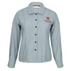 Year 7-12 Long Sleeve Blouse - navy/white